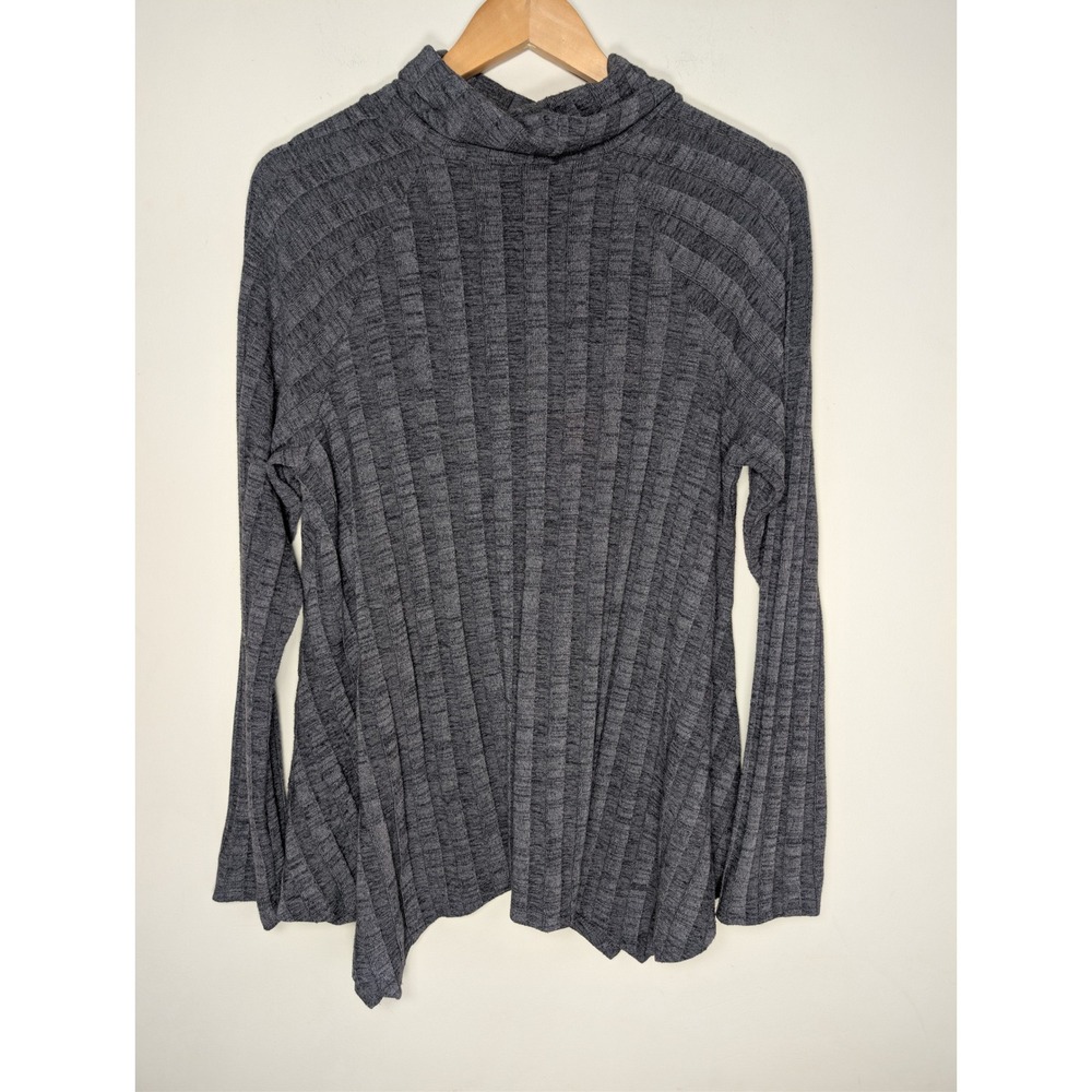 BOBEAU COLLECTION Ribbed A Line Swing Turtleneck Sweater Womens‎ L Gray Capsule